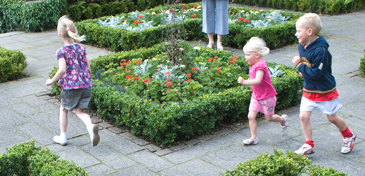 Children enjoying the grounds at the Lake District Visitor Centre at Brockhole copyright Charlie Hedley