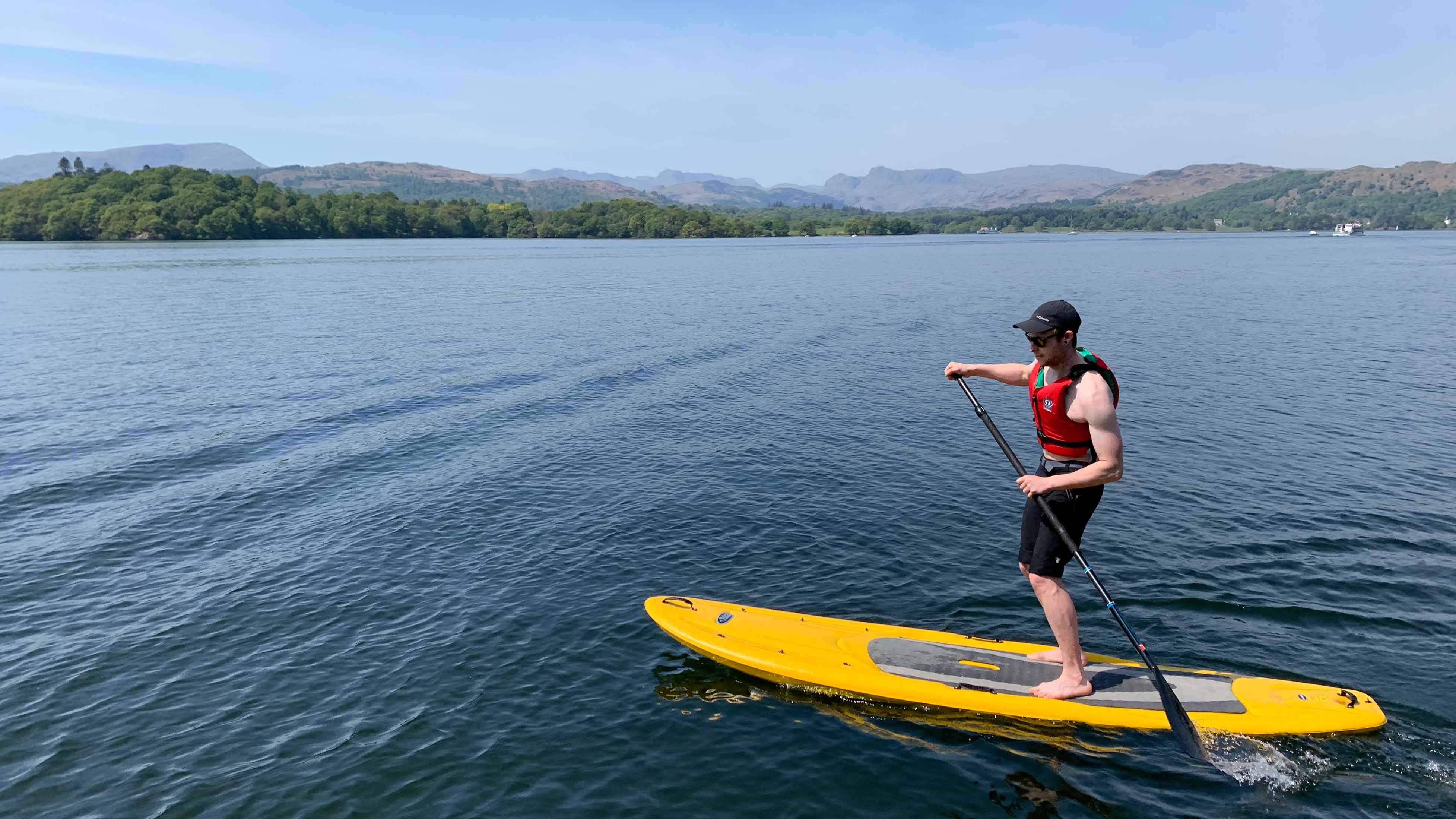 paddle board on lake windermere