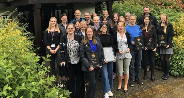 Our Planning Team stood with their awards at Wayfaring House