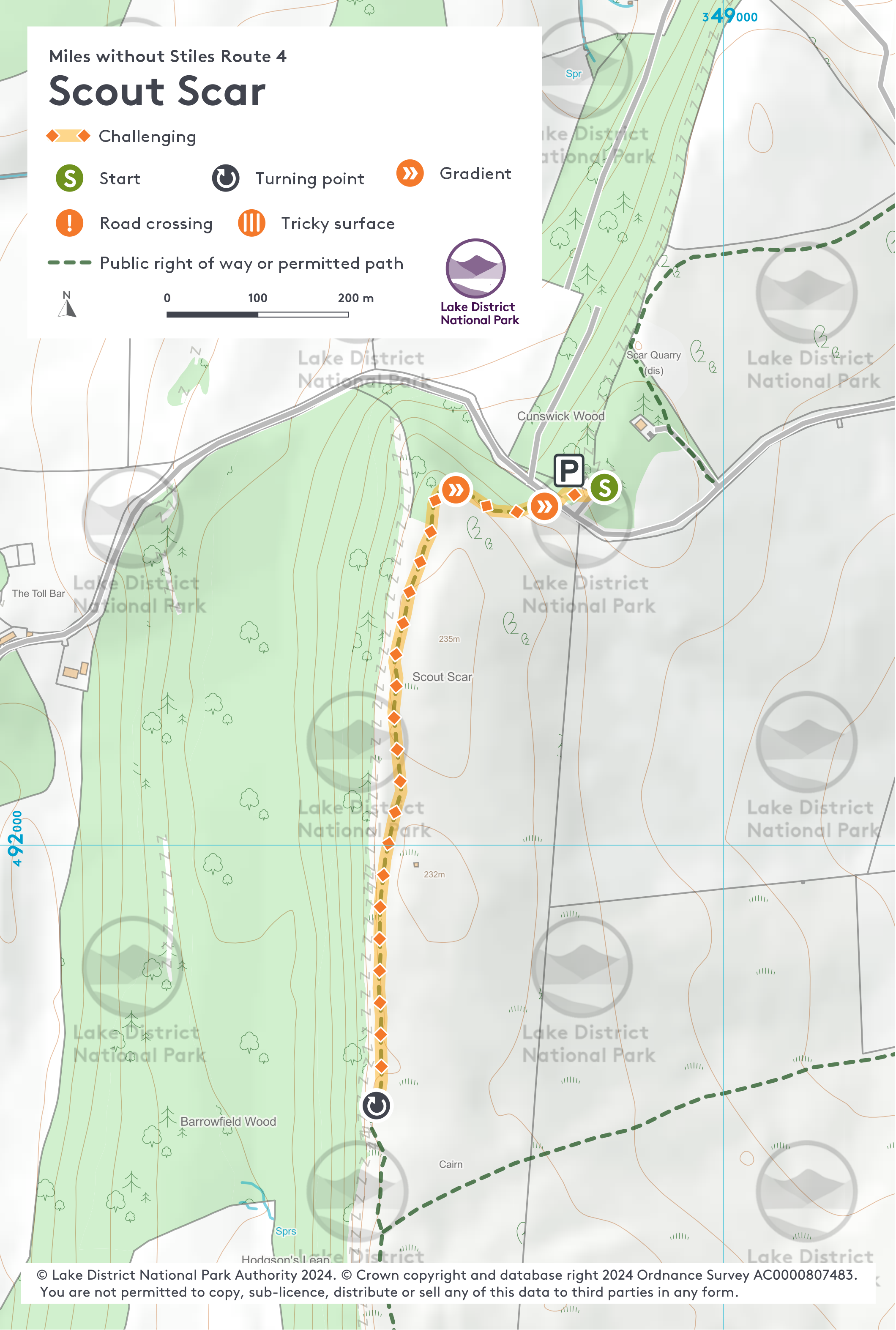 Map of the walk route