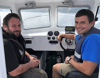 Lake Rangers on Windermere in the patrol boat.