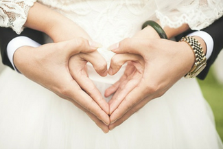 A couple on their wedding day.