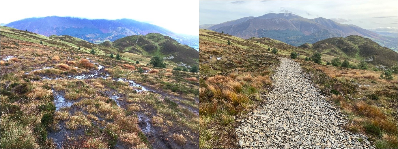 Barf Common - footpath before and after