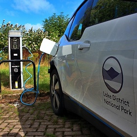 Electric car charging.