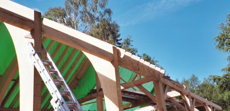 Oak beams at the Footprint Centre copyright Paula Allen