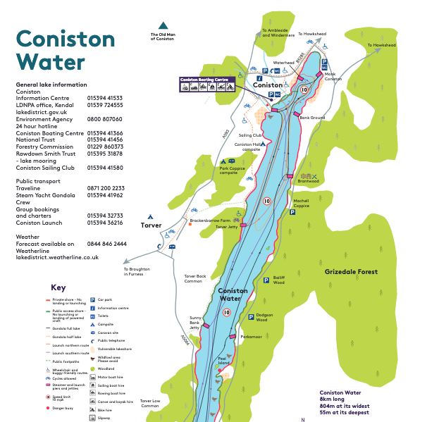 Map of Coniston Water 