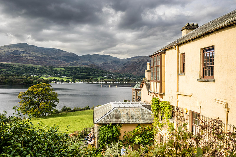 Brantwood house with view over Coniston Water