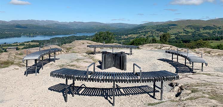 The view from the summit of Orrest Head fell accessible path.