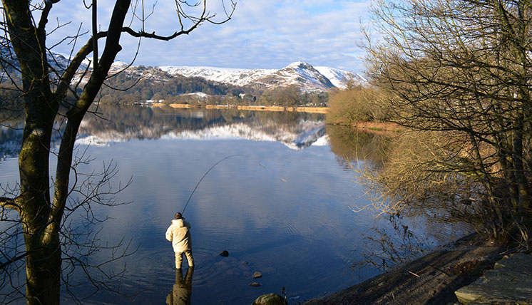 Fishing at the lake district national park