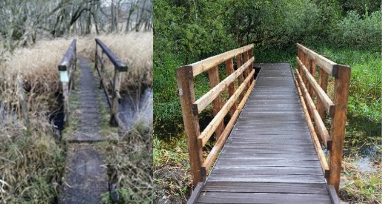 before and after of new footbridge 