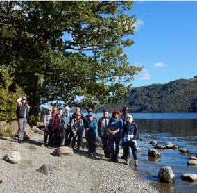 people enjoying a National Park volunteer-led guided walk in beautiful Ullswater 