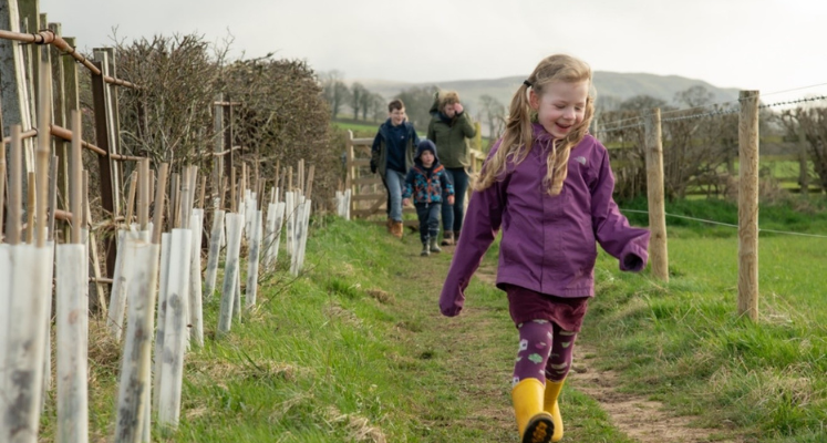 A family enjoying the new Eamont Way route 