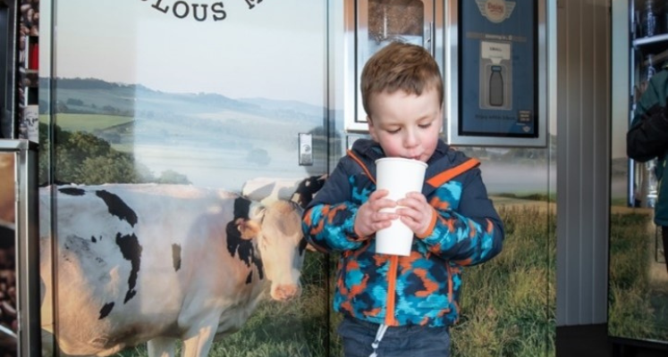 A young customer enjoying a stop off at Fabi’s milk