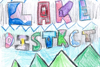 Drawing of the words 'Lake District'