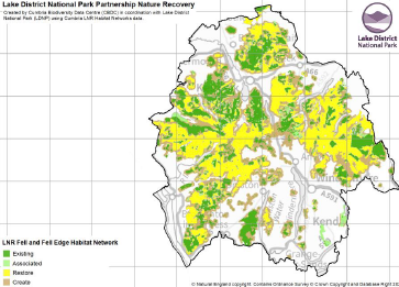 Map - nature recovery at Lake District National Park