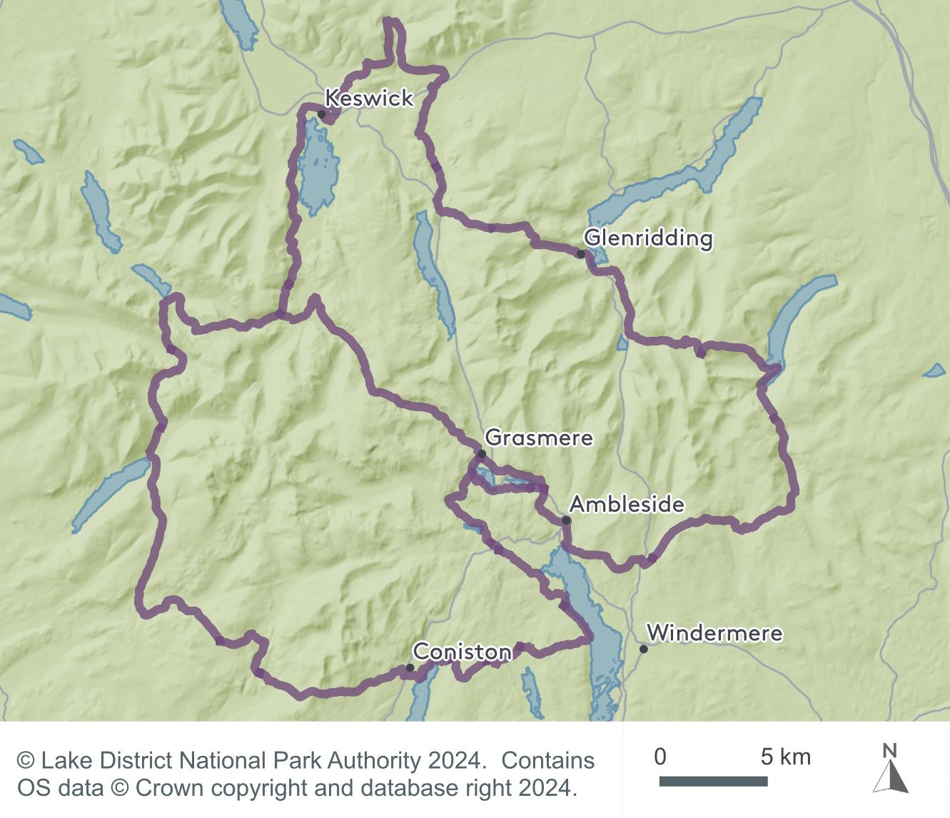 13 Valleys map - outlining the whole route