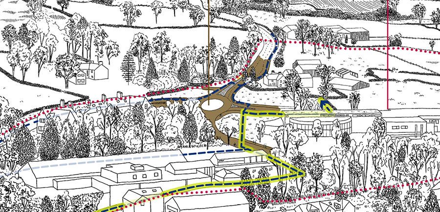 Illustration showing the Thwaites Lane roundabout location