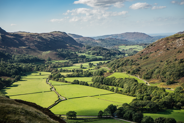 landscape view of Eskdale from Hardknott