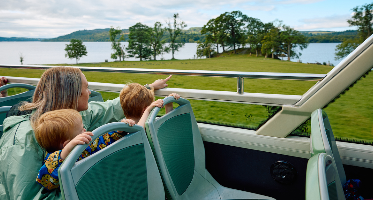 Mum with two sons on the bus