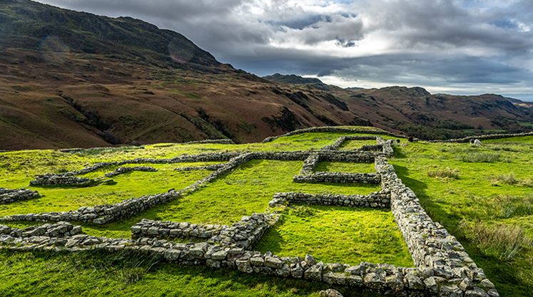 Roman ruins in Cumbria - Hard knott fort