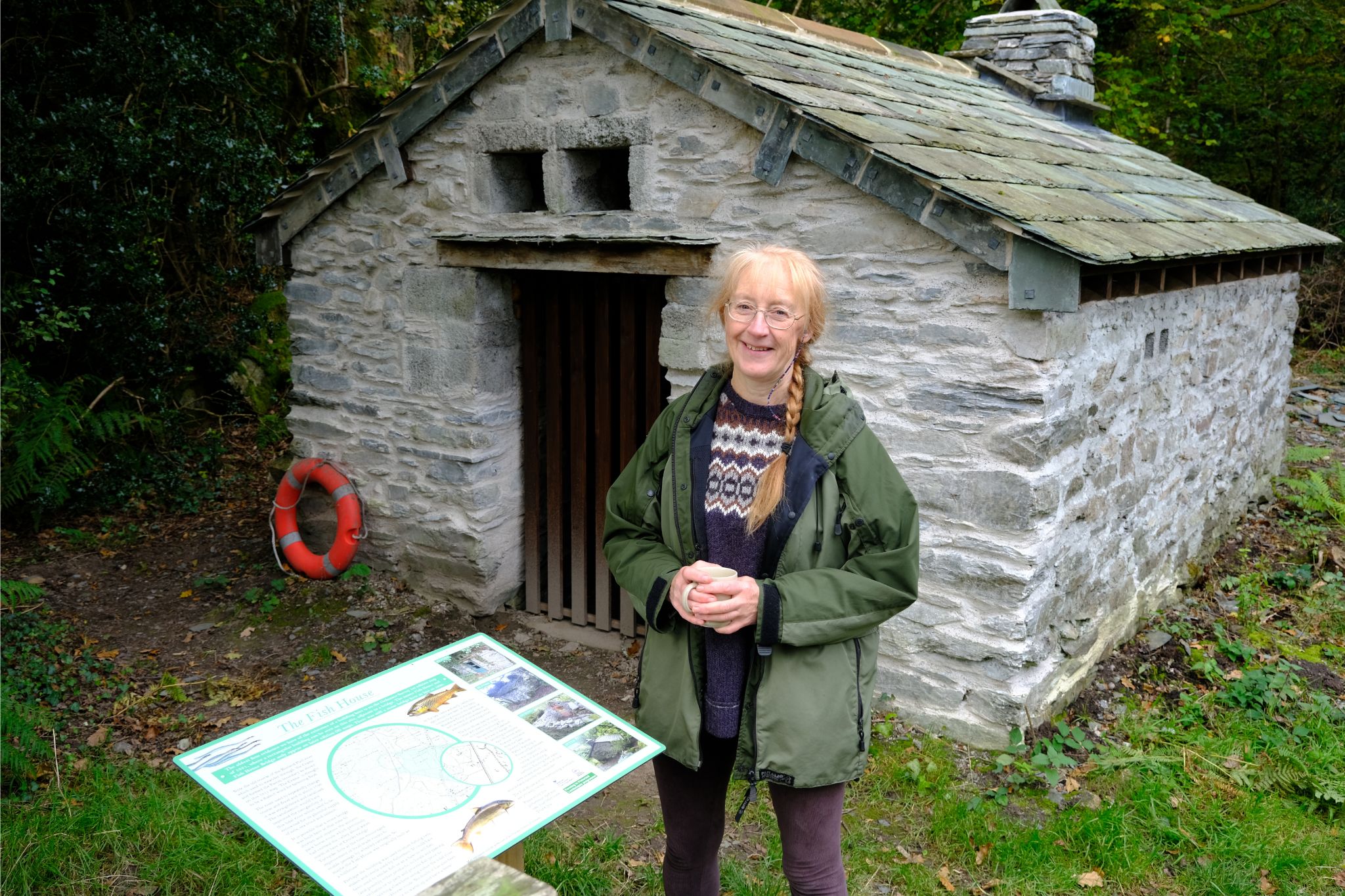 Pam Mills at the Fish House in Rusland after repairs were completed