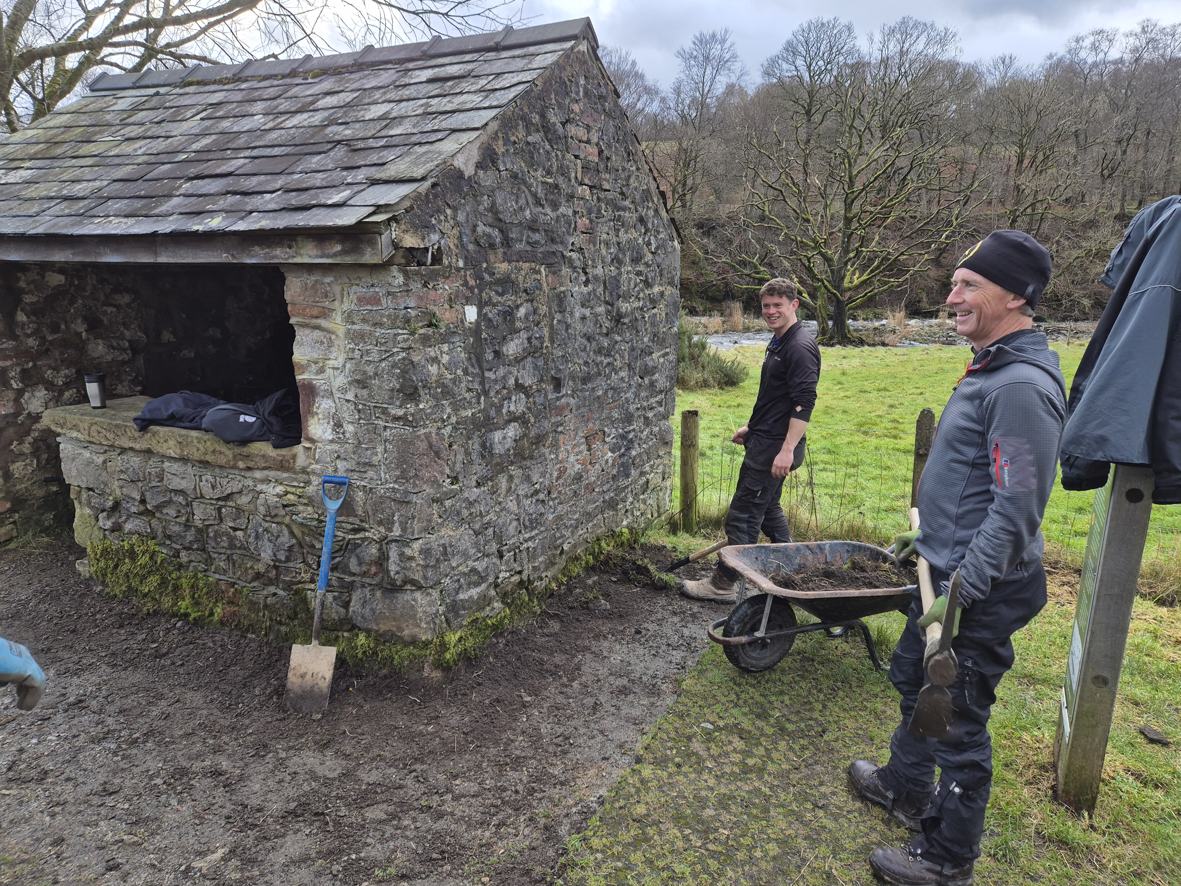 Work being carried out on platelayers hut