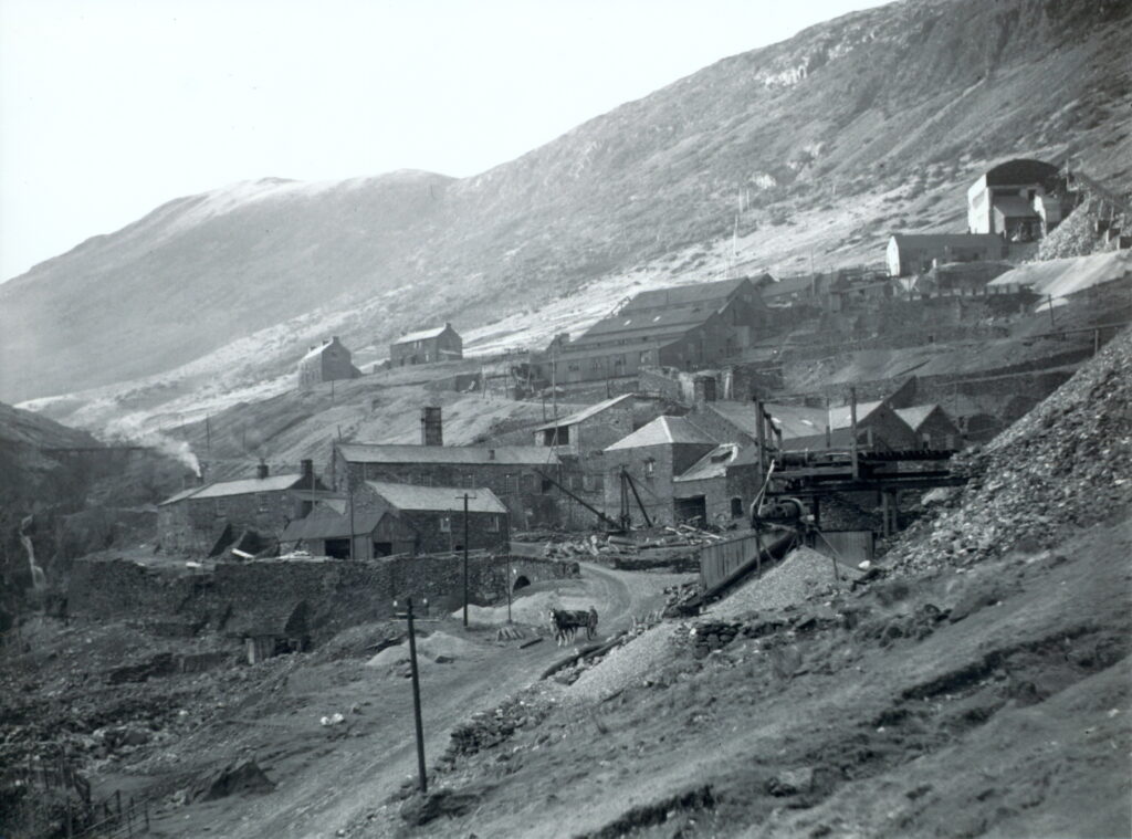 Black and white photograph of Greenside mine