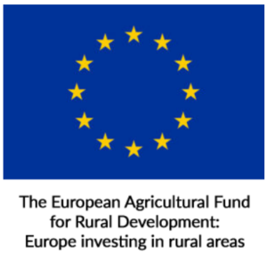 European flag with text reading 'the European agricultural fund for rural development: Europe investing in rural areas'