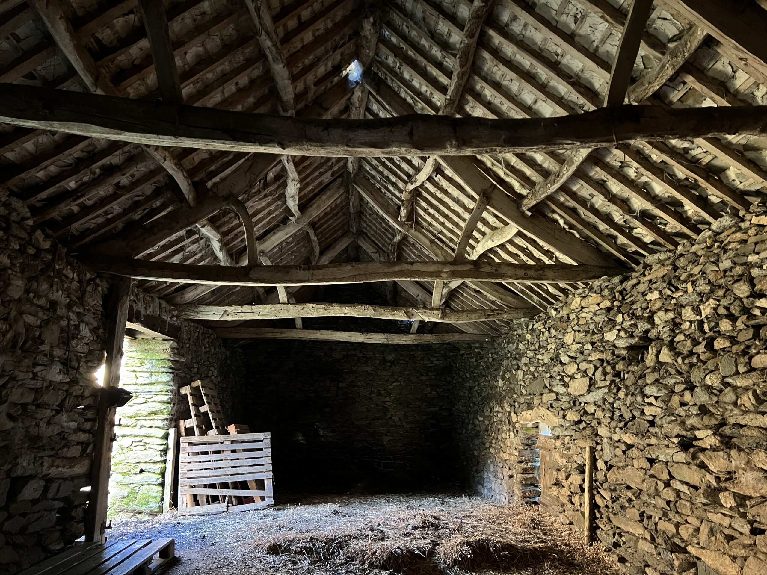 Roof of threshing barn in Swindale