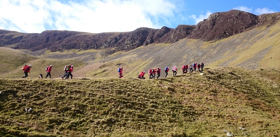 Patterdale Mountain Rescue team on the fells.