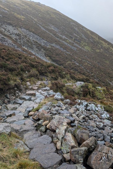 repaired fell path looking down loft beck