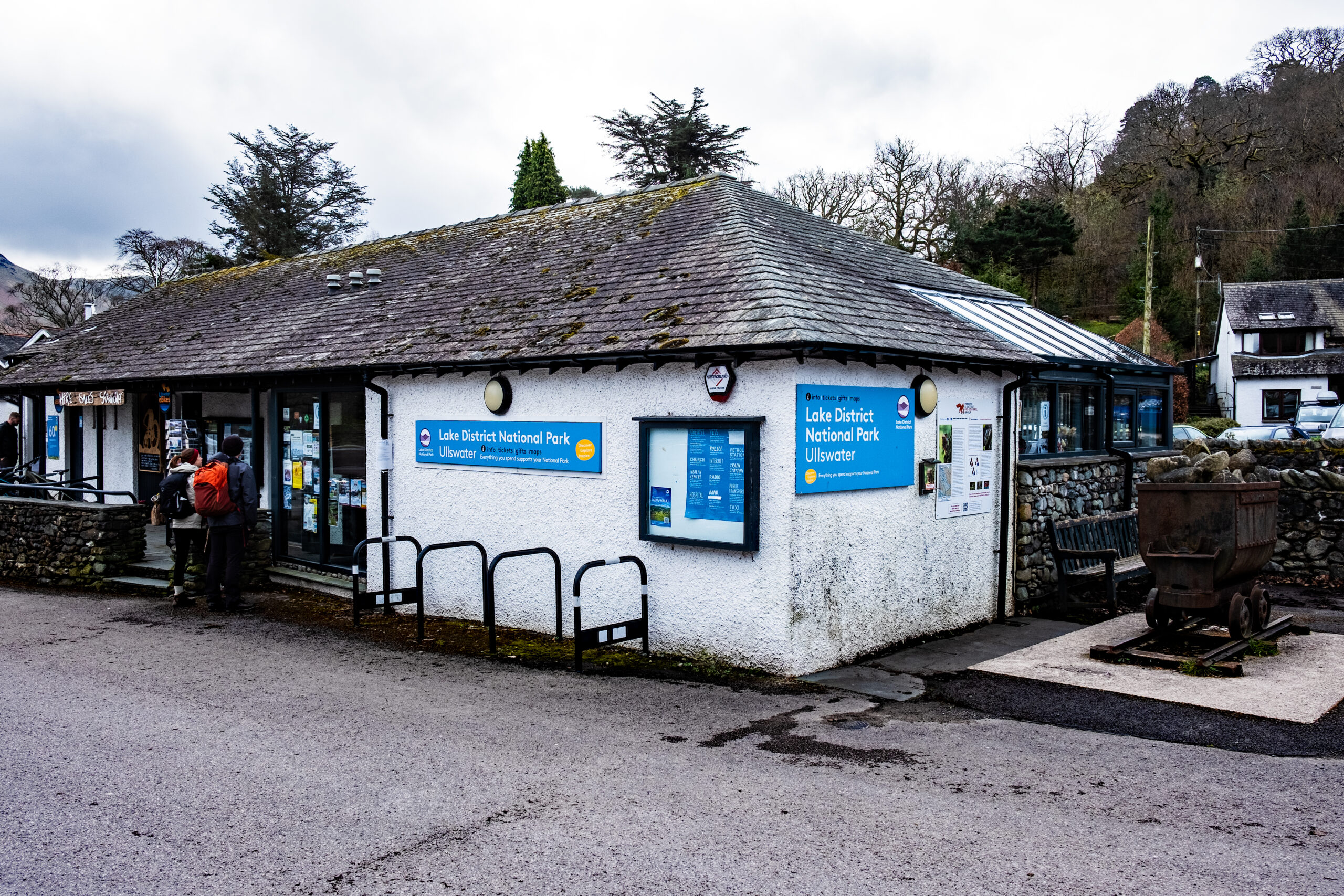 wide shot of the ullswater visitor centre