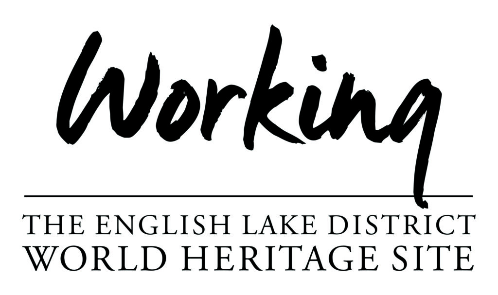 Black and white icon reading 'Working' followed by 'The English Lake District World Heritage Site'